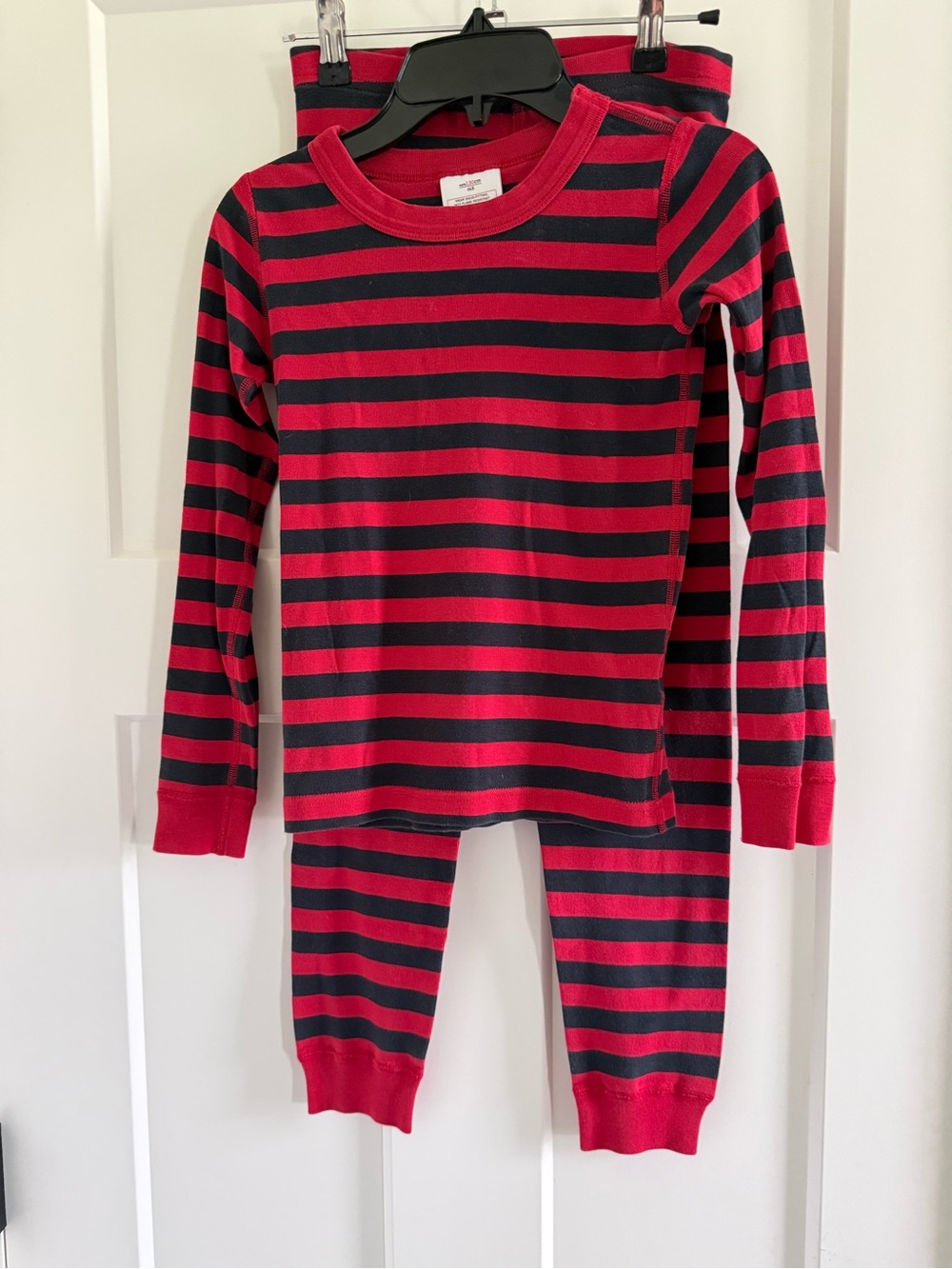 Hanna Andersson red & black striped size 130cm/US 8 long johns